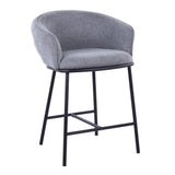 Ashland - Contemporary Counter Stool (Set of 2) - Black Steel Frame