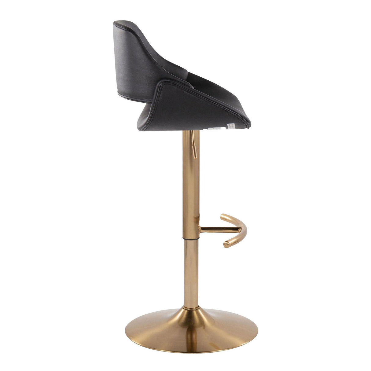 Fabrizzi - Adjustable Barstool With Swivel And Rounded T Footrest (Set of 2) - Gold Metal