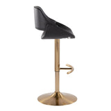 Fabrizzi - Adjustable Barstool With Swivel And Rounded T Footrest (Set of 2) - Gold Metal