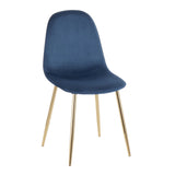 Pebble - Contemporary Chair (Set of 2) - Gold Steel, Velvet