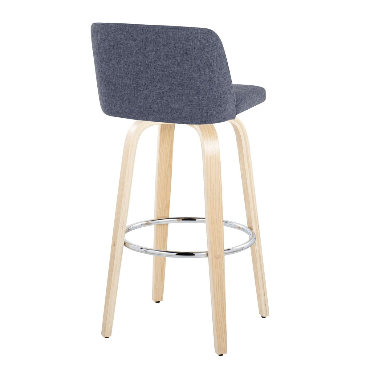 Toriano - 30" Fixed-Height Barstool (Set of 2) - Natural & Chrome Base