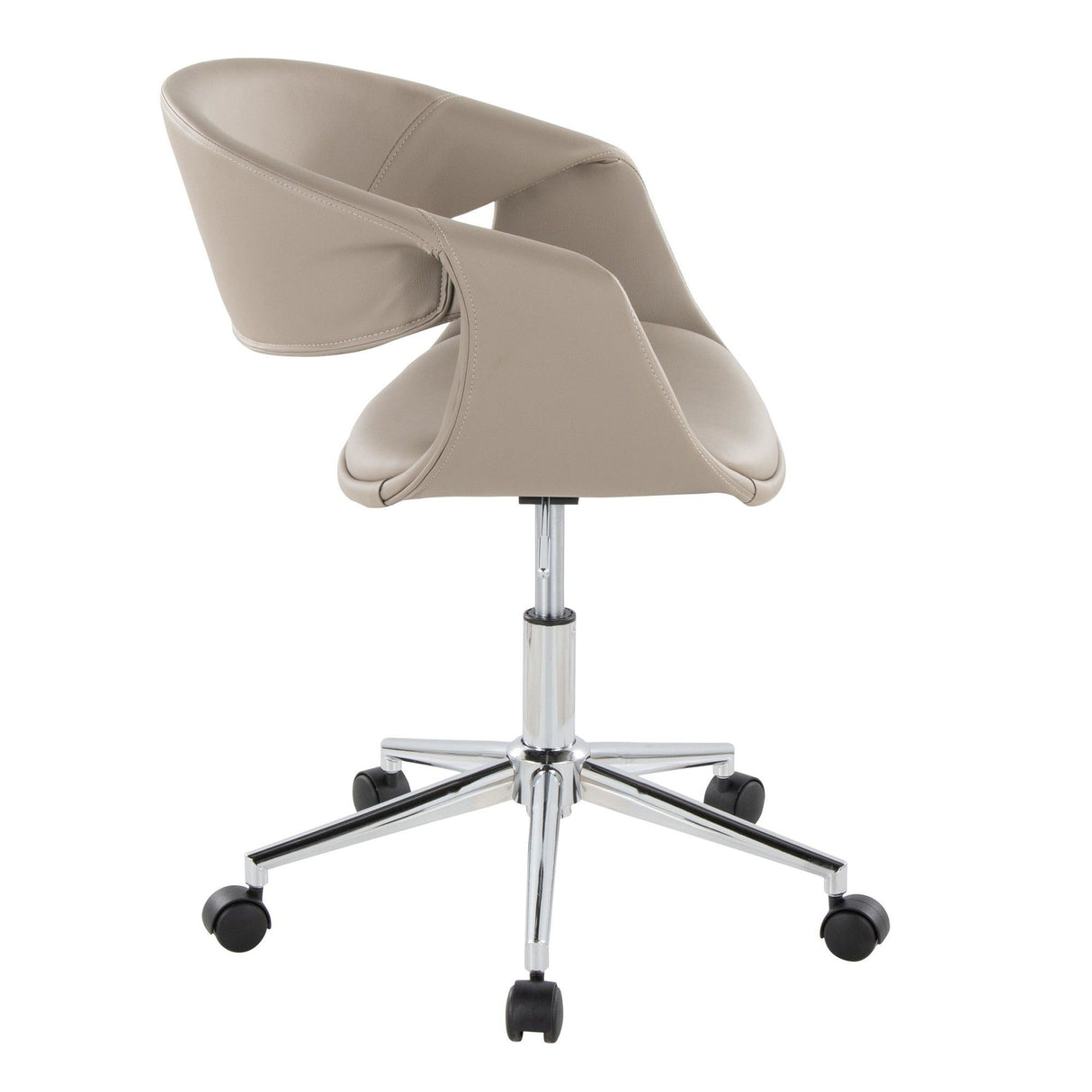 Curvo - Upholstered 5-Star Task Chair - Chrome Metal Base