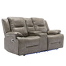 2 Seater Home Theater Recliner Manual Recliner Chair With A LED Light Strip Two Cup Holders And A Storage Box For Living Room