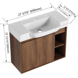Wall Mounted Bathroom Vanity With Sink & Soft Close Door
