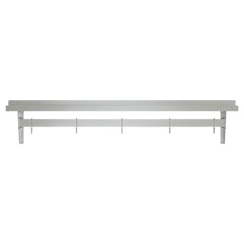 12" x 60" 18-Gauge Stainless-Steel Heavy Duty Wall Shelf with Pot Rack, WMPS-1260.