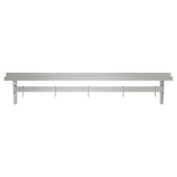 12" x 60" 18-Gauge Stainless-Steel Heavy Duty Wall Shelf with Pot Rack, WMPS-1260.