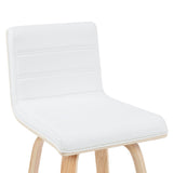Vienna - Modern Counter Height Swivel Bar Stool - Patterned Oak Wood Frame