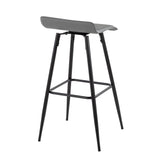 Ale - Contemporary Fixed-Height Barstool (Set of 2) - Black Steel Frame