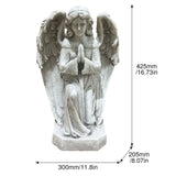 Praying Angel Statue Weatherproof Cherub Sculpture Outdoor Garden Lawn Decor Ornament - Antique White / Gray