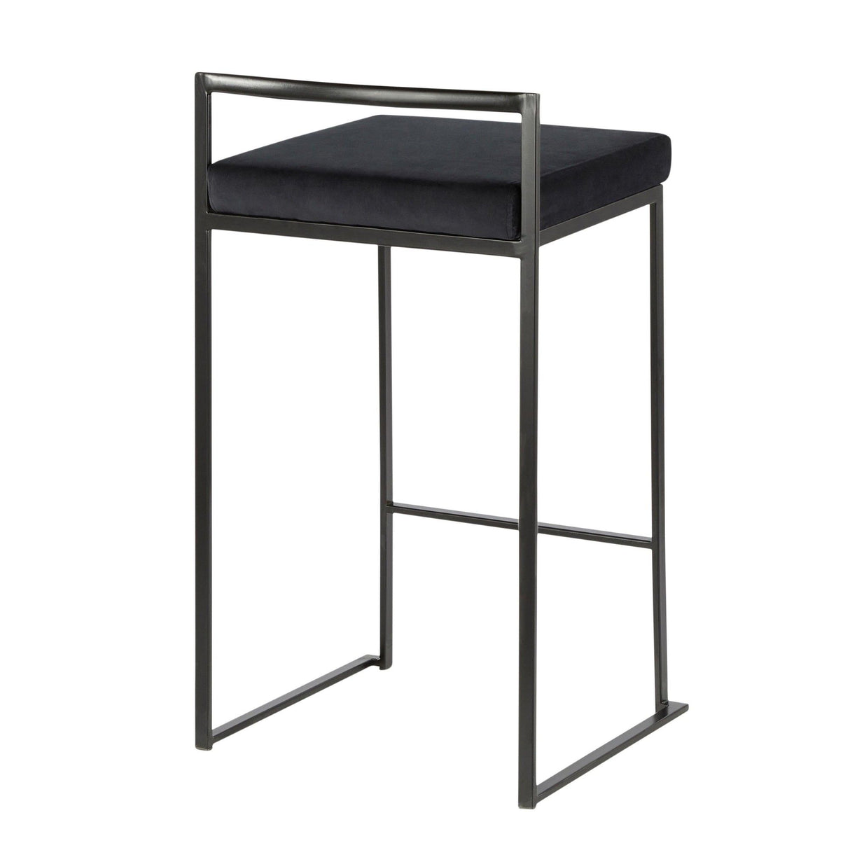 Fuji - Stackable Counter Stool With Cushion - Black Metal