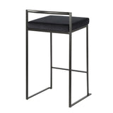 Fuji - Stackable Counter Stool With Cushion - Black Metal