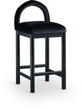 Conrad - Velvet Counter Stool With Black Legs
