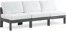 Nizuc - Outdoor Patio 3 Seat Armless Modular Sofa With Gray Frame