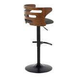 Cosi - Adjustable Barstool (Set of 2) - Black Base, Walnut Backrest