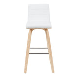 Vienna - Modern Swivel Bar Height Stool - Patterned Oak Wood Frame
