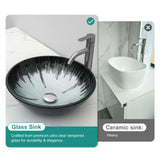 Crackle Vessel Sink With Pop Up Drain, Oval Bathroom Basin - Gray