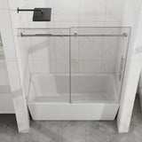 Frameless Tub Sliding Shower Door With Easy Clean Coating