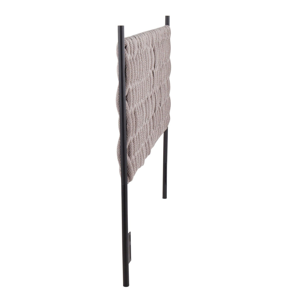Matisse - Braided Queen Size Headboard - Black Metal And Gray Fabric