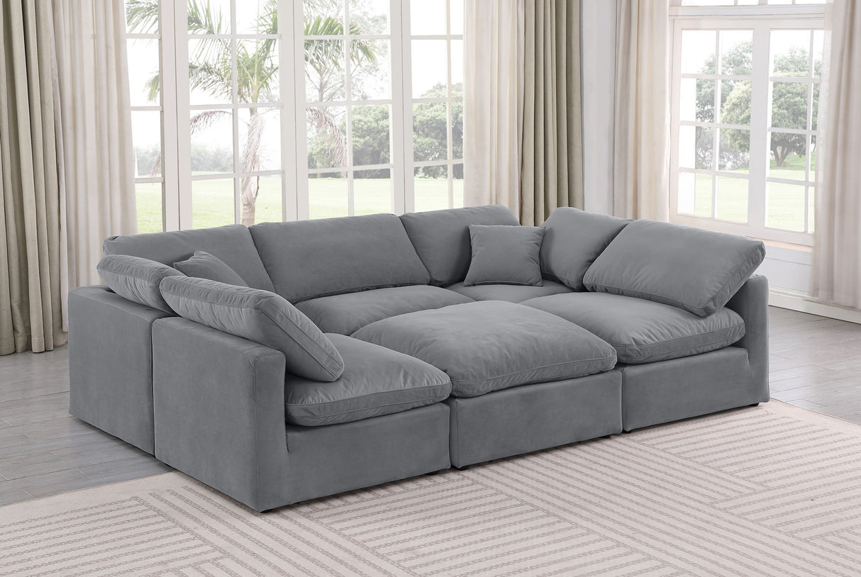 Indulge - Velvet 6 Piece Modular Sectional