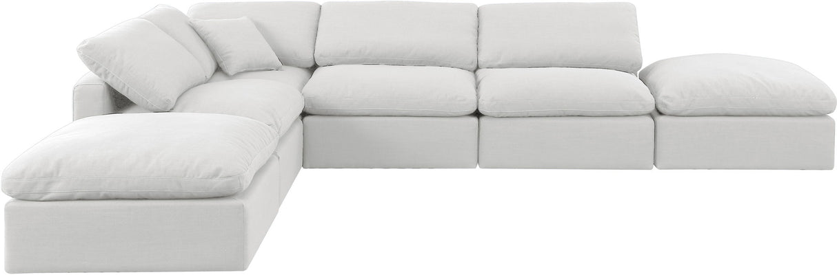 Indulge - Linen 6 Piece Modular Armless Sectional - White