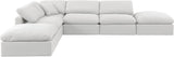 Indulge - Linen 6 Piece Modular Armless Sectional - White