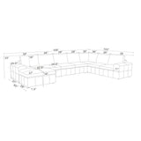 Large Square Arms Modular Sectional