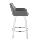 Cinch - Contemporary Fixed-Height Swivel Counter Stool (Set of 2) - White Wood And Round Footrest