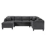 U Shaped Sectional Sofa, Corner Living Room Couch With Built In Cup Holders, Storage, USB Ports