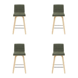 Vienna - 35.5" Swivel Counter Height Square Back Wood Bar Stool With Faux Leather Seat