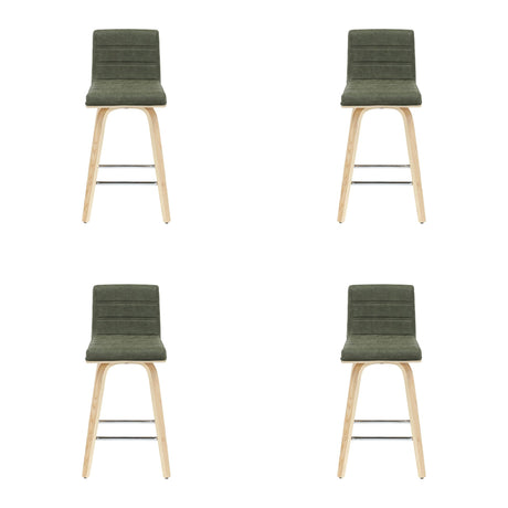 Vienna - 35.5" Swivel Counter Height Square Back Wood Bar Stool With Faux Leather Seat