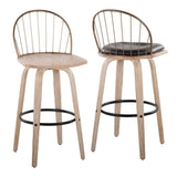 Riley - Industrial / Urban Fixed-Height Swivel Barstool (Set of 2)