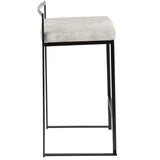Fuji - Stackable Counter Stool With Cushion - Black Metal