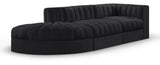 Rummi - Velvet Performance Fabric Upholstered 3 Piece Modular Sectional