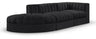 Rummi - Velvet Performance Fabric Upholstered 3 Piece Modular Sectional