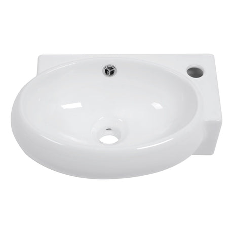 Modern Aesthetic Rectangle Wall Mount Bathroom Sink With Single Faucet Hole