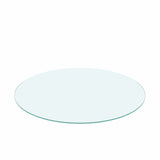 20" Round Tempered Glass Table Top Clear Glass 1 / 4" Thick Flat Polished Edge - Transparent