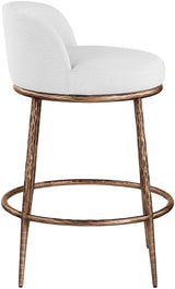 Ferro - Upholstered Counter Stool With Brushed Bronze Base