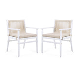 Outdoor Acacia Wood Patio Dining Armchair (Set of 2)
