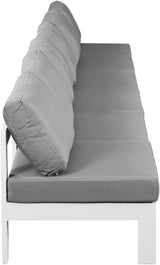 Nizuc - Outdoor Patio 6 Seat Armless Modular Sofa With White Frame