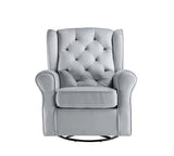 Zeger - Swivel Chair With Glider - Gray Fabric