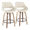 Fabrizzi - Counter Stool - Walnut Round Base (Set of 2)