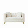 2 Seater Deep Seat Sofa With Button Nailhead, Square Arm