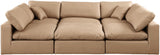 Comfy - 6 Piece Faux Leather Sectional - Tan