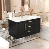 Wall Mounted Bathroom Vanity With Sink, Floating Storage Cabinet With 2 Drawers