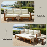 Outdoor 3 Seat Patio Sunbed