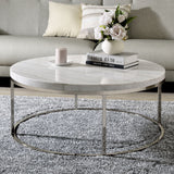 Zaidee - Coffee Table With Marble - Marble Top & Nickel