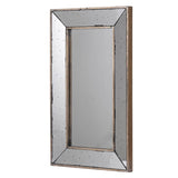 Distressed Accent Mirror, Traditional Style Framed Wall Mirror For Living Room