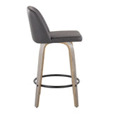 Toriano - 26" Fixed-Height Counter Stool (Set of 2) - Dark Gray And Light Gray