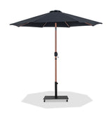Fiji - Aluminum Patio Umbrella With Square Black And Teak Base