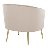 Tania - Contemporary/Glam Accent Chair - Gold Metal, Velvet